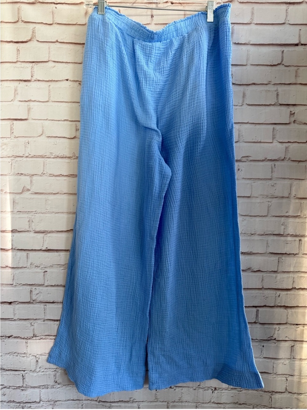 Shade and Shore Light Blue Summer Gauze Wide-Leg Pants XL - Picture 2 of 4